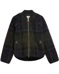 Barbour - Tartan Fleece Bomber Jacket - Lyst