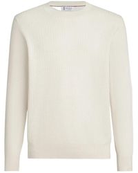Brunello Cucinelli - Cotton Ribbed Sweater - Lyst