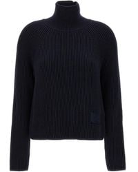 Ami Paris - Ami Logo Patch Ribbed Turtleneck Sweater - Lyst