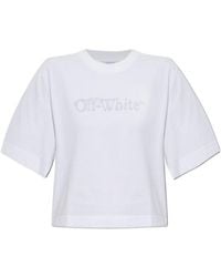 Off-White c/o Virgil Abloh - Cropped Short-Sleeve T-Shirt - Lyst