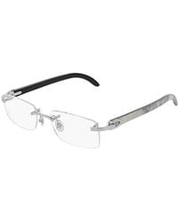 Cartier - Rimless Rectangular Frame Glasses - Lyst