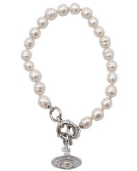 Vivienne Westwood - Orb Charm Pearl Bracelet - Lyst