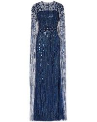 Jenny Packham - Ruby Sequined Caped Gown - Lyst