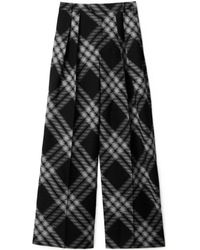 Burberry - Double Pleated Checkered Palazzo Pants - Lyst