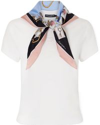 Dolce & Gabbana - Scarf Detailed Jersey T-Shirt - Lyst