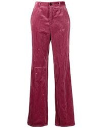 DSquared² - Logo Embroidered Velvet Trousers - Lyst