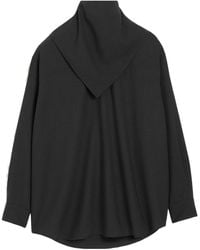 Ami Paris - Draped Collar Long-Sleeved Top With Scarf Detail - Lyst