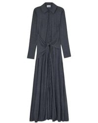 Ganni - Tie-Front Jersey Maxi Dress - Lyst