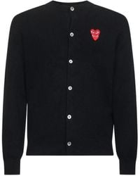 COMME DES GARÇONS PLAY - Comme Des Garçons Play Heart-Patch Knitted Cardigan - Lyst
