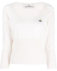 Vivienne Westwood - Orb-Embroidered Scoop Neck Knitted Jumper - Lyst
