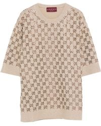 Gucci - Wool Cashmere Sweater With Crystals - Lyst