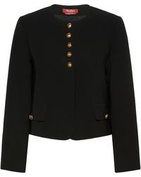 Max Mara - Paniere Button-Up Collarless Jacket - Lyst