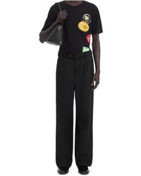 MM6 by Maison Margiela - Pleated Wide Leg Trousers - Lyst