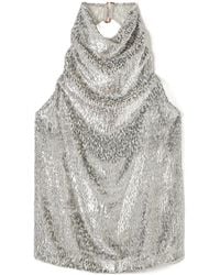 Stella McCartney - Metallic Effect Halterneck Top - Lyst