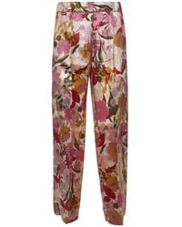 Max Mara - 'S Floral Patterned Pleat Detailed Trousers - Lyst