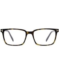 Tom Ford - Eyewear Tortoiseshell Effect Rectangular Frame Glasses - Lyst