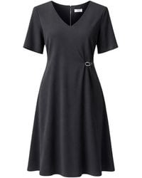 Herno - Short Sleeved V-Neck Midi Dress - Lyst