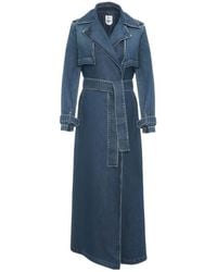 Liu Jo - Belted Denim Trench Coat - Lyst