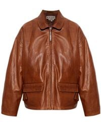 Marni - Zip-Front Leather Jacket - Lyst
