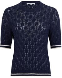 FRAME - Crochet Short-Sleeve Knitted Top - Lyst