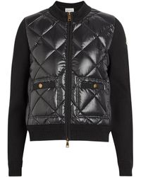 Moncler - Quilted Cotton And Nylon Cardigan - Lyst