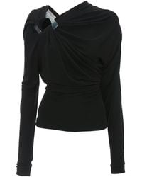 Victoria Beckham - Draped Long-Sleeved Top - Lyst