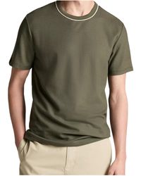 Vince - Tipped Pima Cotton Piqué T-Shirt - Lyst