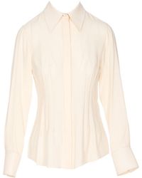 Chloé - Chloé Stitching Detailed Long-Sleeved Shirt - Lyst