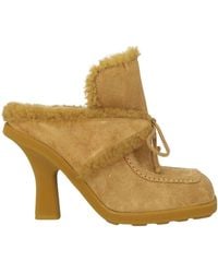 Burberry - Suede-shearling Highland Mules 90 - Lyst
