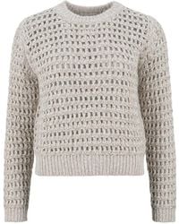 Brunello Cucinelli - Long-Sleeve Knit Top - Lyst