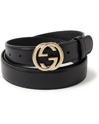 Gucci - Logo Plaque Buckled Belt - Lyst