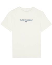 Maison Kitsuné - Logo-Print Cotton T-Shirt - Lyst