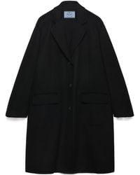 Prada - Button-Up Long Coat - Lyst