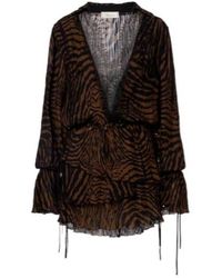 Blumarine - Zebra-Print Chiffon Mini Dress - Lyst