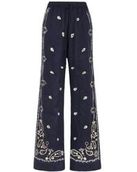 P.A.R.O.S.H. - Embroidered Wide-Leg Trousers - Lyst