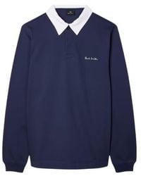 Paul Smith - Ps Contrast Collar Long-Sleeve Polo Shirt - Lyst