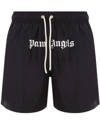 Palm Angels - Logo Printed Drawstring Swim Shorts - Lyst
