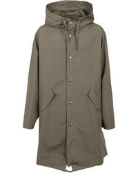 Jil Sander - Logo Printed Hooded Parka - Lyst