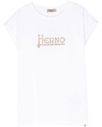 Herno - Studded-Logo Crewneck T-Shirt - Lyst
