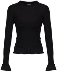 Jil Sander - Ruffled-Cuff Ribbed Sweater - Lyst