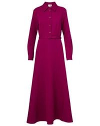 Roland Mouret - Belted Crêpe Shirt Dress - Lyst