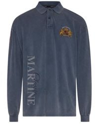 Martine Rose - Logo Printed Long Sleeved Polo Shirt - Lyst