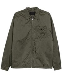 Prada - Triangle-Logo Zipped Shirt - Lyst