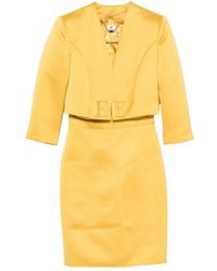 Elisabetta Franchi - Duchess Satin Tulle Jacket Dress - Lyst