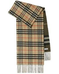 Burberry - Checked Reversible Fringed Edge Scarf - Lyst