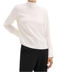 Theory - Tie-Neck Relaxed Long-Sleeved Top - Lyst