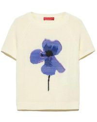MAX&Co. - Embroidered Knitted T-Shirt - Lyst