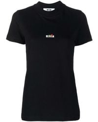 MSGM - Logo-Print Short-Sleeved T-Shirt - Lyst