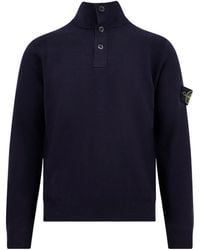 Stone Island - Half-Button Knitted Jumper - Lyst