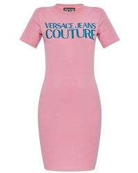 Versace Jeans Couture - Logo-Print T-Shirt Dress - Lyst